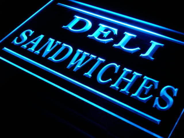 Deli Sandwiches Cafe Shop Bar Pub Neon Sign